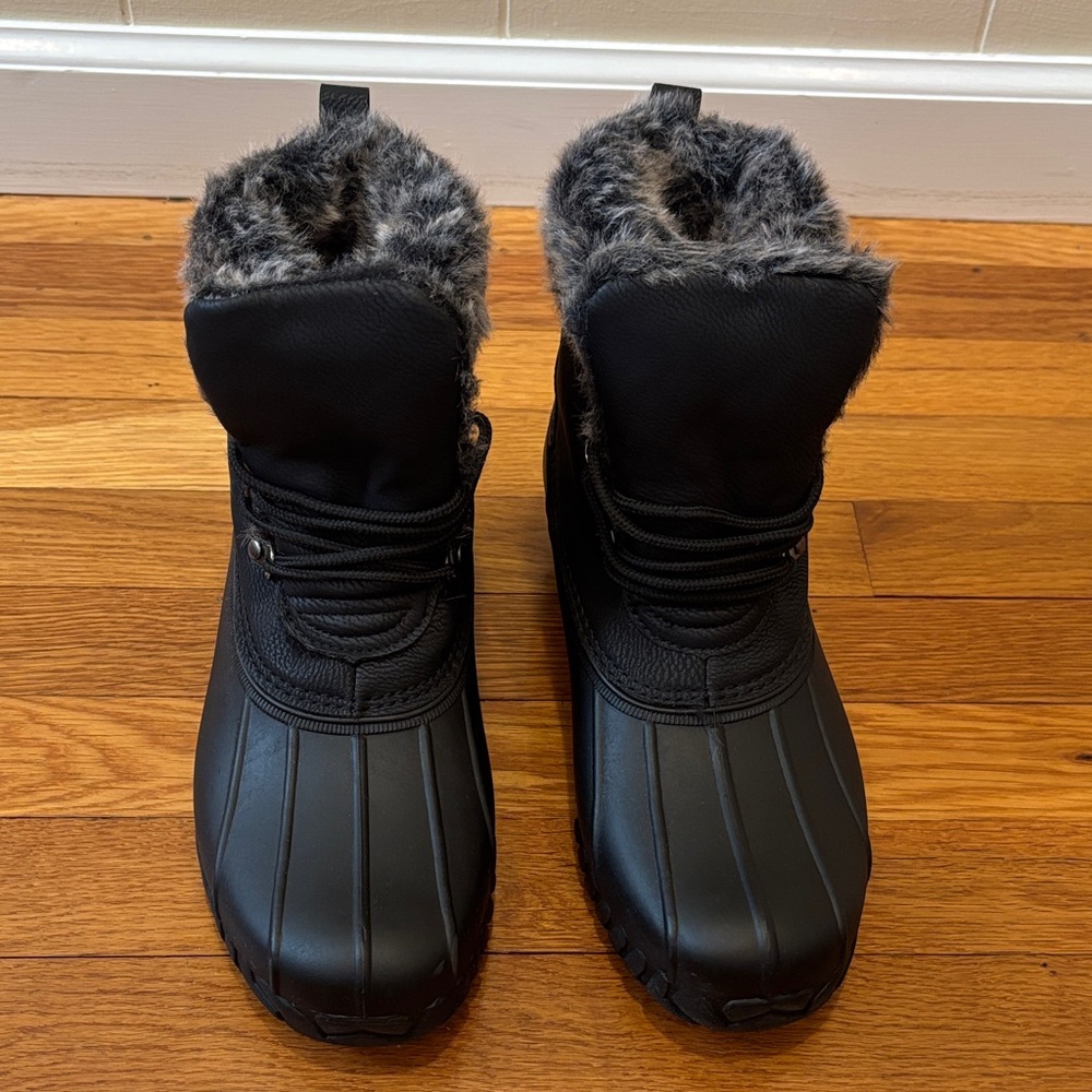 Sporto Black Fur-Lined Winter Boots